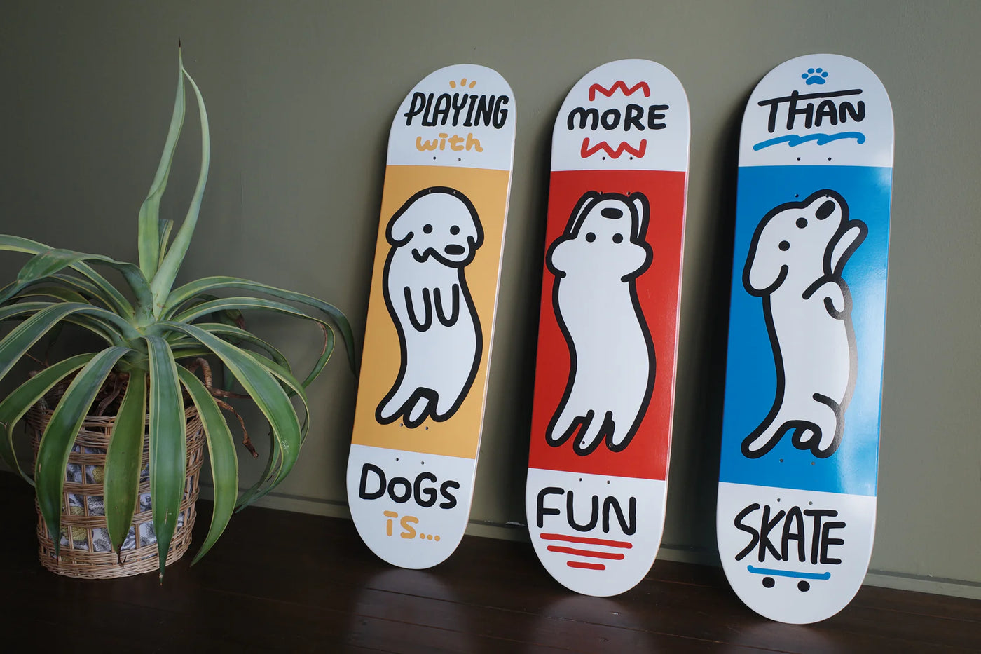 "All You Need is Dog" - Set of 3 Skate Decks